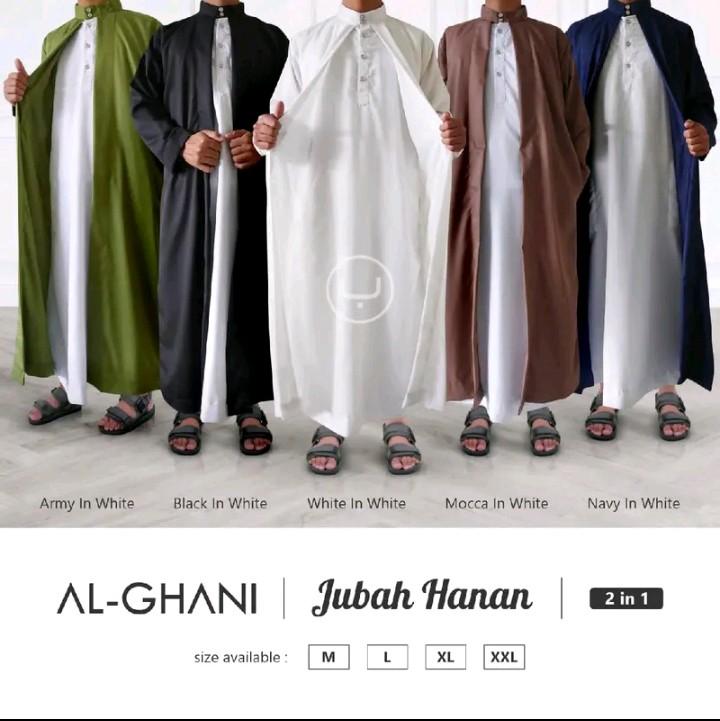 Jubah Hanan 2 in 1 jubah pria premium bahan katun exclusive 0