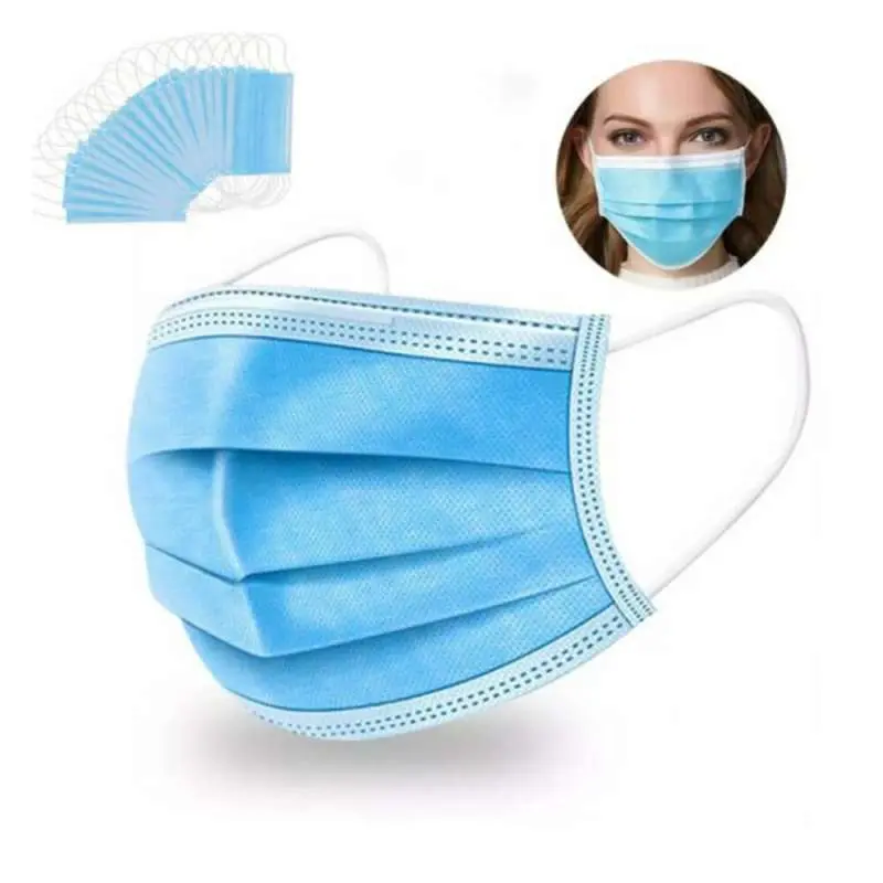 [TJ] Masker 3ply  Earloop Biru Hitam Putih + Box isi 50pcs