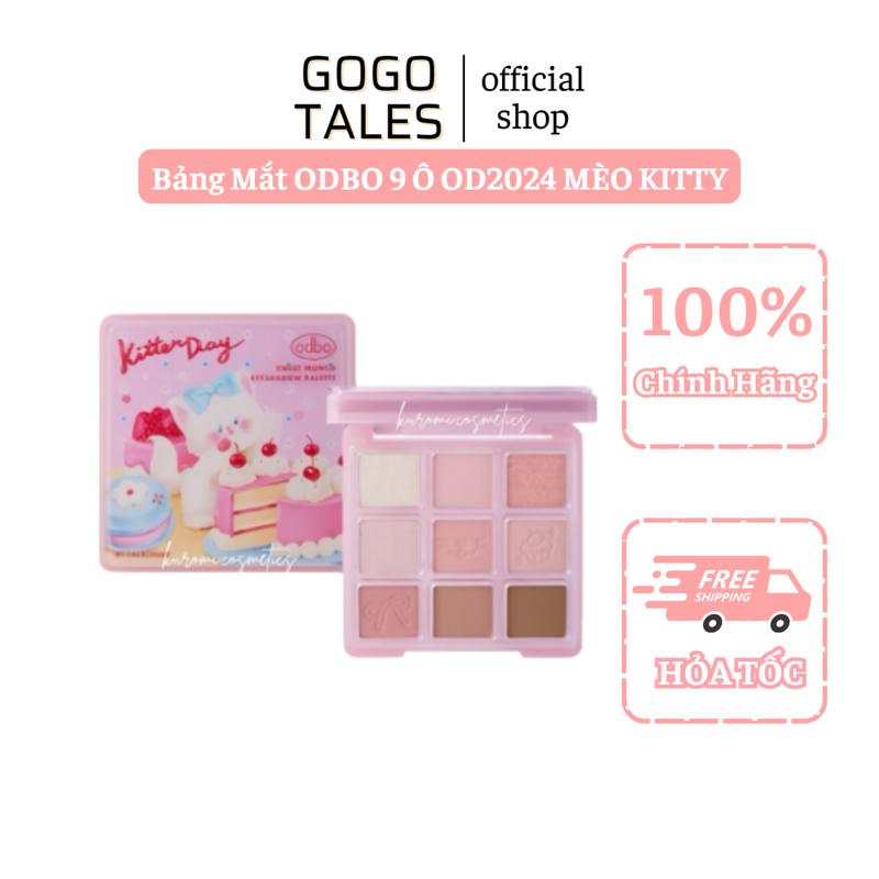 [ODBO] Bảng Mắt ODBO 9 Ô OD2024 MÈO KITTY - Tặng Kèm Kẹp Tóc Cute Sweet Munch Eyeshadow Palette Puppy Day & Kitten Day Trang Điểm Mỹ Phẩm Cosmetic highlight