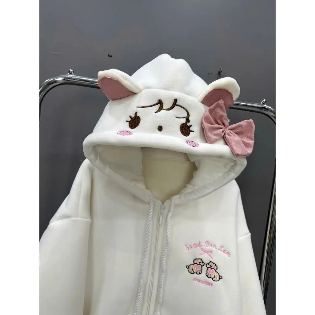 Áo khoác nỉ tai MÈO dáng unisex chất liệu nỉ mềm ấm