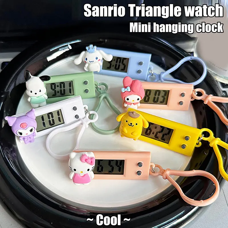 Đồng Hồ Để Bàn Điện Tử, Sanrio Hello Kitty, Dây Chuyền Chìa Khóa, Kuromi, My Melody, Đồng Hồ Hình Bầu Dục Điện Tử, Đồng Hồ Hiển Thị Thời Gian Để Bàn Kỹ Thuật Số 0