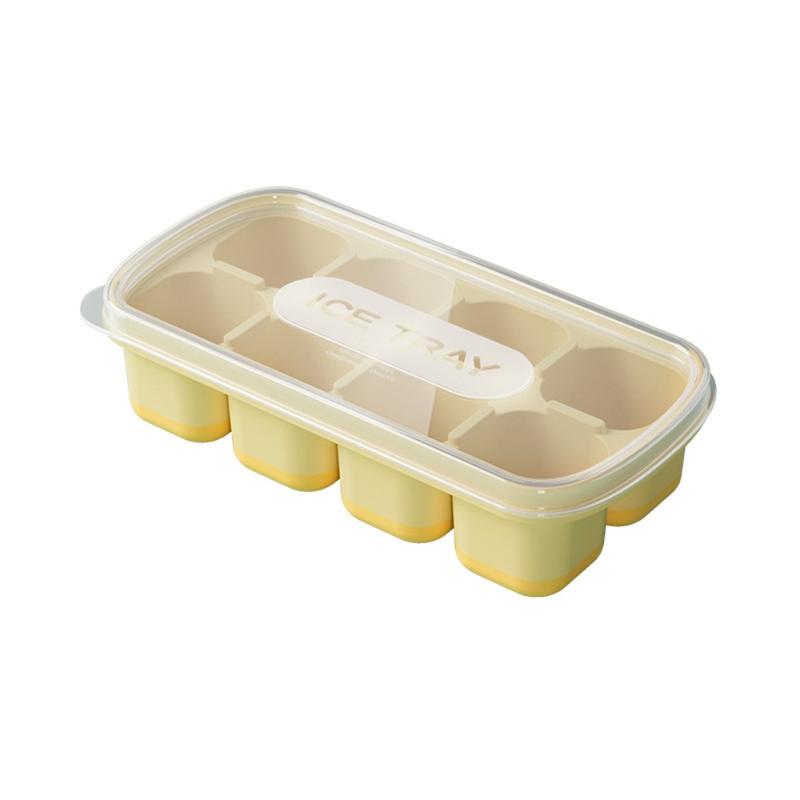 Khuôn Làm Đá, Có Nắp, Chất Liệu Silicon, Tám Ngăn, Cấp Thực Phẩm, Khay Làm Đá Viên, Dùng Trong Nhà Bếp, Chất Lượng Cao 6