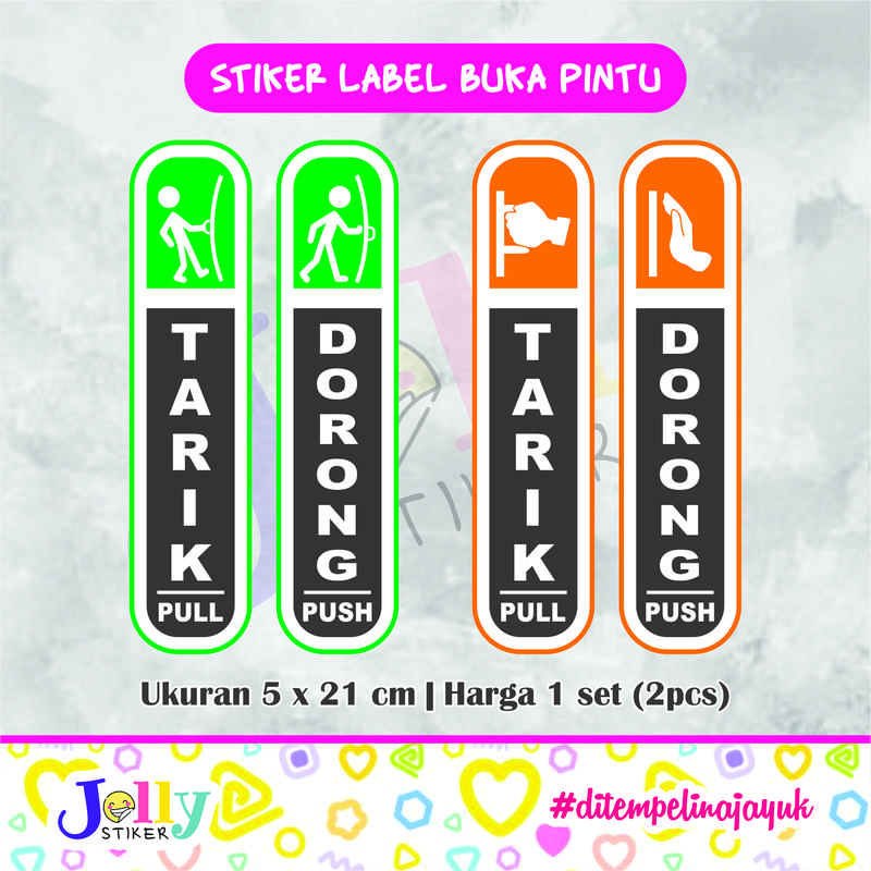 Stiker Tarik Dorong Pintu Sticker Label Push Pull 0