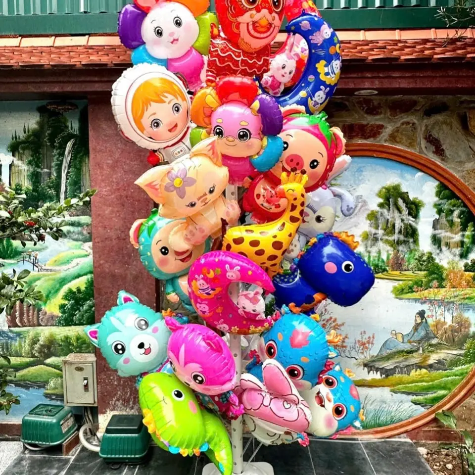 Bán sỉ bong bóng thú kèm que . Set 10-30-50-100 bóng kèm que gắn hình thú đủ mẫu xinh xắn