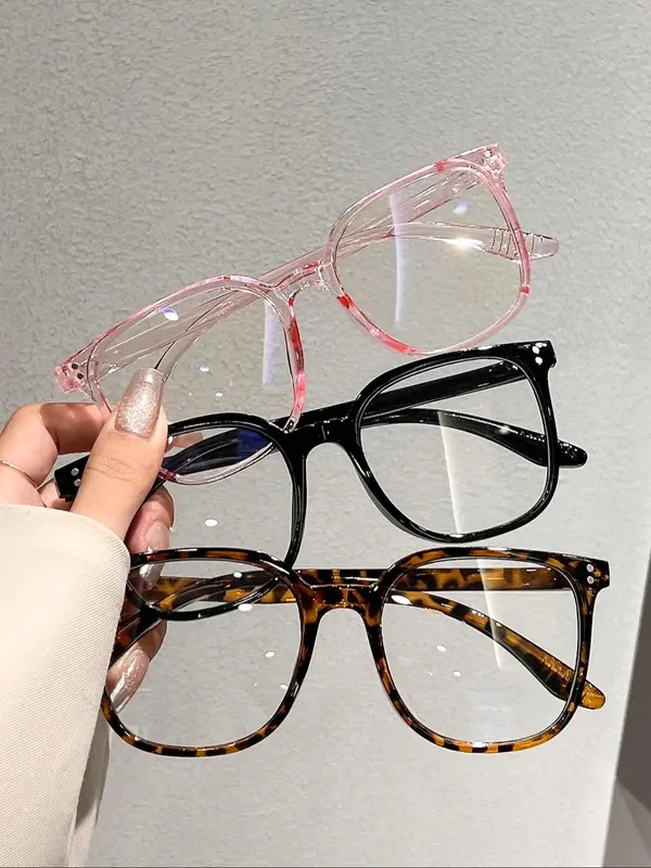 Simple Square Frame Eyeglasses for Women & Men, Summer Eyeglasses for Work, Daily Clothing Decor, Student Daily Use, Girlfriend Gifts 5