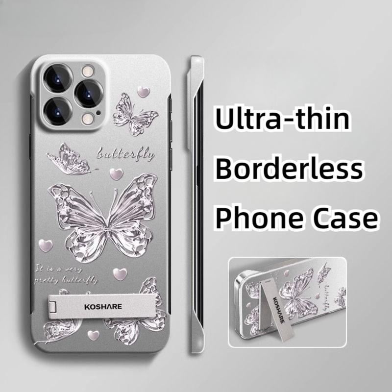 Ốp Điện Thoại Hình Bướm Tình Yêu Thiết Kế Không Viền Siêu Mỏng, Tương Thích Với iPhone 15, 14, 13, 12, 11, Pro Max, XR, X, XS Max, Ốp Lưng Chống Sốc Phụ Kiện