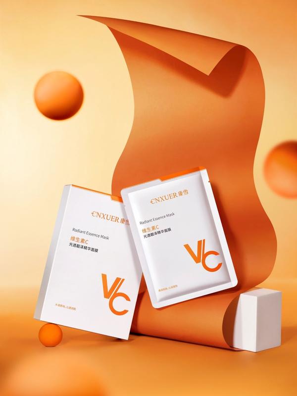 10 Miếng Mặt Nạ Giấy CNXUER Vitamin C Hỗ Trợ Sáng Da, Mờ Thâm 25ml Skincare Silicon Women Nữ Cosmetics Làm Đẹp Da Dưỡng Ẩm Da Mask Đắp Mặt Cho Mặt Dưỡng Da Mặt Kem Face 4