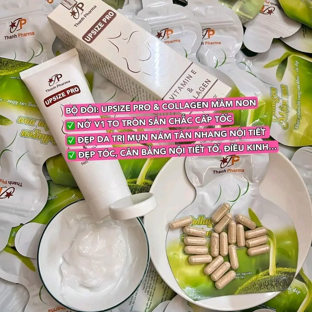 5 gói mầm non collagen+1 kem bôi úp size pro