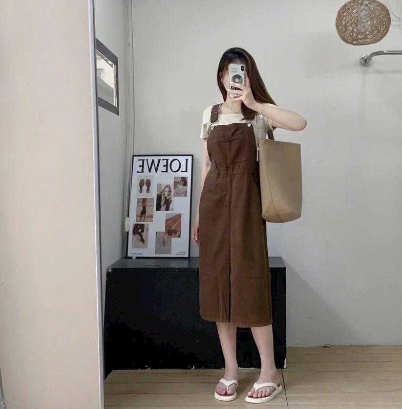 YẾM VÁY DÀI JEAN MỀM CO GIÃN CÓ TÚI CÁ TÍNH 3 SIZE 46-65KG TÙY CHIỀU CAO SIÊU HOT