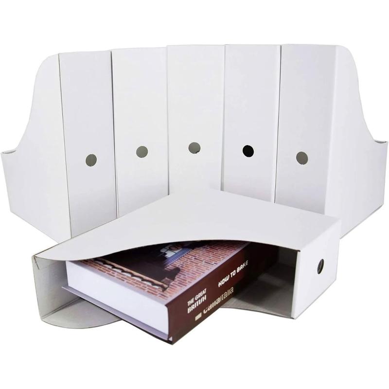 File Magazine Rack Cardboard White Magazine Holder(6 Pack) Cardboard Magazine File Holder-Folder ...