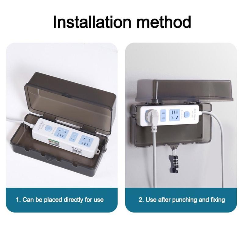 Product Introduction of Portable Plastic Plug Box Anti-theft Weatherproof Cable Management Box Waterproof Protect Outlet Power Strip Storage Box Outdoor 18