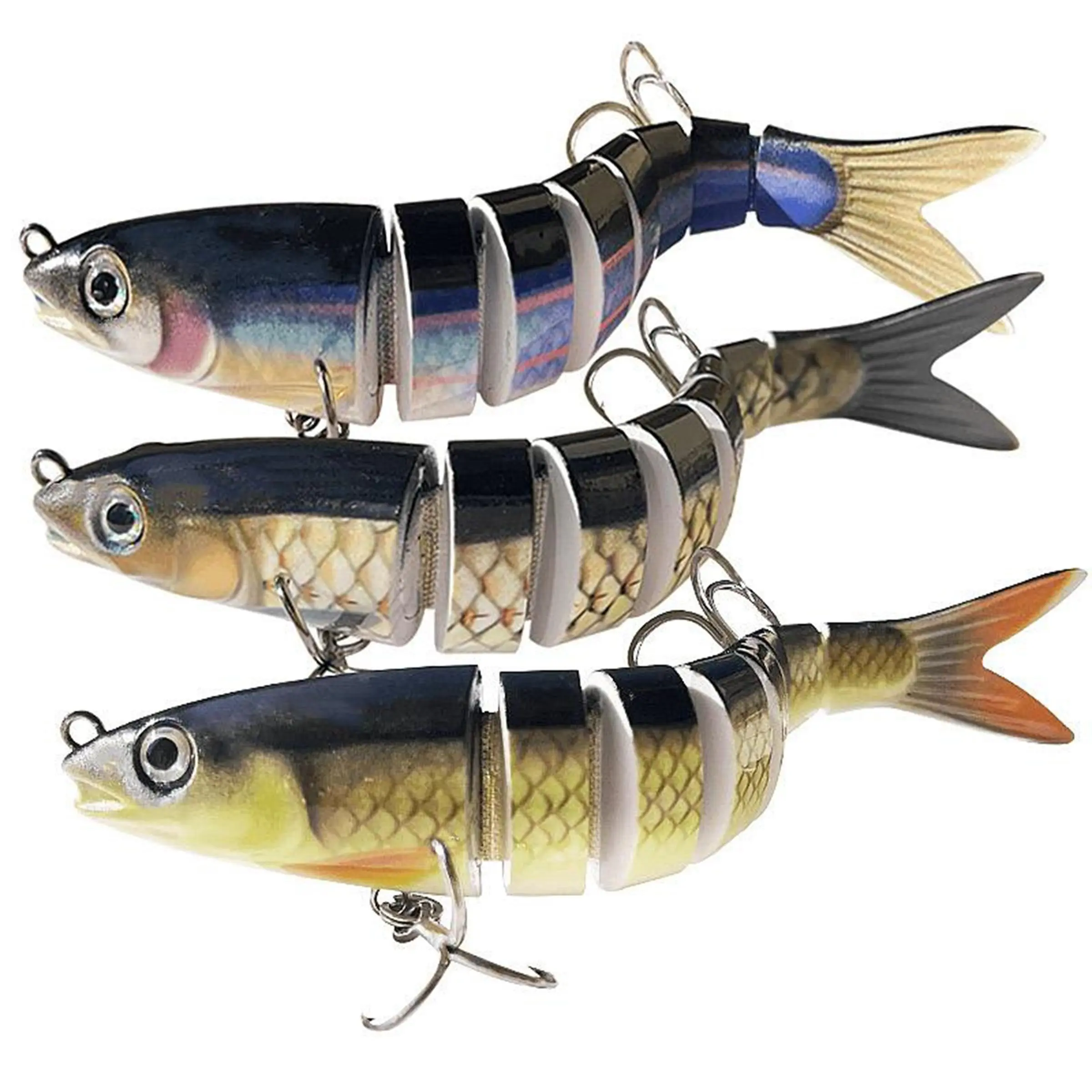 Artificial Fishing Lure, 1 Count Multi Jointed Sinking Fishing Bait with Hook, Lifelike Swimming Action Fishing Bait, Fishing Accessories for Outdoor Fishing