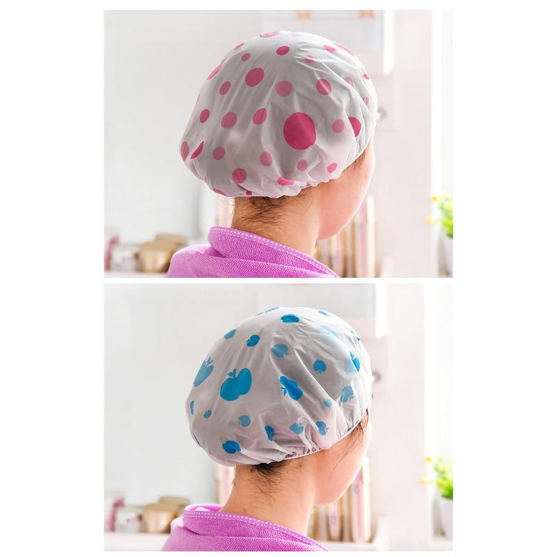 Product Introduction of 3pcs Waterproof Shower Caps Reusable Bath Hat Good-looking Women Hair Cap Spa Hair Salon Shower Cap Bathroom Accessories 5
