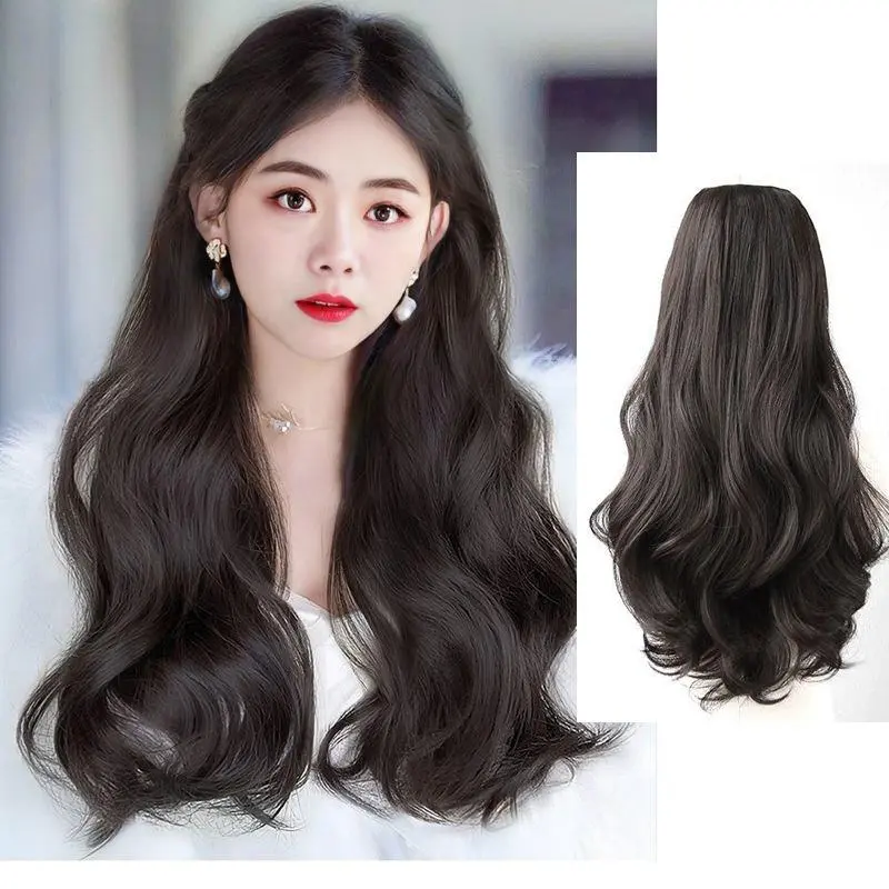 Women Wig One-Piece U-Shaped Curly Hair Extension Piece Hair Volume Increased Simulation Long Hair wigs for women