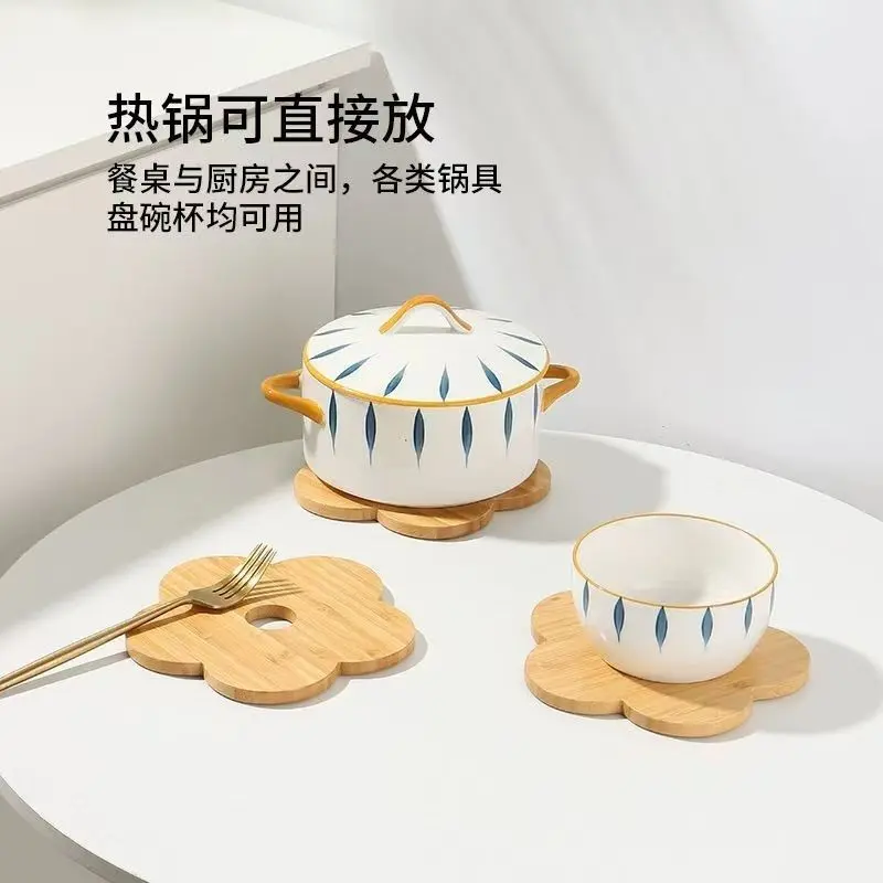 Đệm cách nhiệt, tự nhiên babmoo, placemat chịu nhiệt độ cao, miếng đệm chống bỏng sáng tạo cho gia đình, thích hợp cho bát, cốc và đĩa, miếng đệm bát, miếng đệm đĩa 2