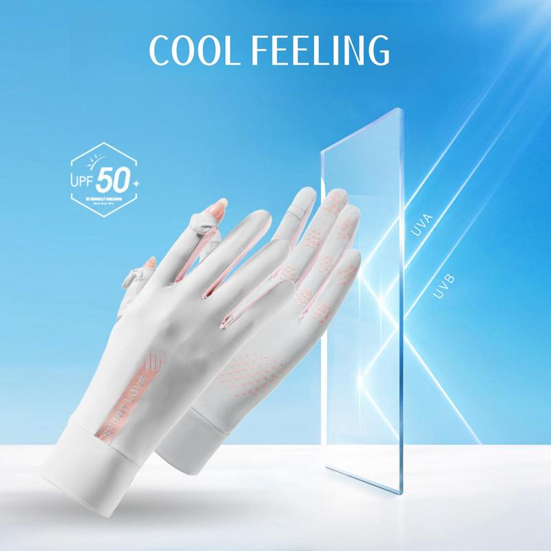 Women's Letter Print Sun Protection Gloves, Breathable Comfortable Sports Gloves for Cycling, Outdoor Sports Accessories for Women & Girls 5