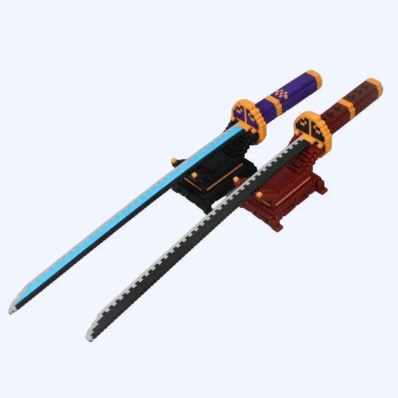  Mô hình đồ chơi lắp ráp Kiếm Katana Master Có Giá Đỡ - Bộ 2 kiếm lắp ráp kèm đế dài 75cm size lớn Tháo Lắp Bộ Lắp Ráp Toy 