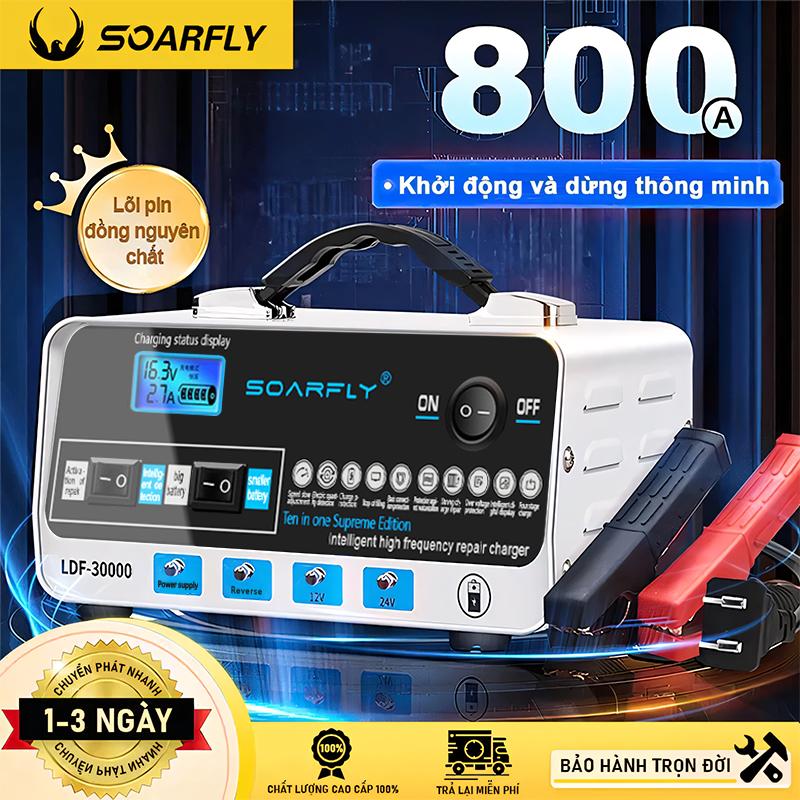 SOARFLY【800A Nâng Cấp Sạc bình ắc quy ô tô xe máy 12V 24V Bộ Sạc Nhanh Ắc Quy Chính Hãng cho Ô Tô Xe Máy Phụ Kiện Bình Ắc Quy sac binh