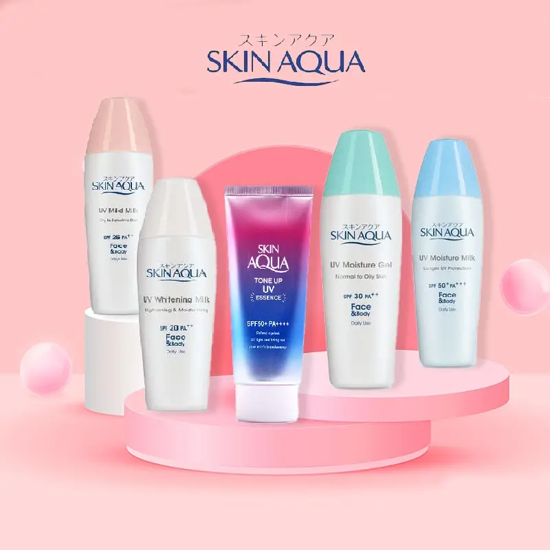 SKIN AQUA Sunscreen Series 40gr Moist Spf 50 | Moisture Gel Spf 30 |Whitening Spf 50| Mild Spf 25 | Tone Up UV Spf 50 Losion Semua Jenis Kulit