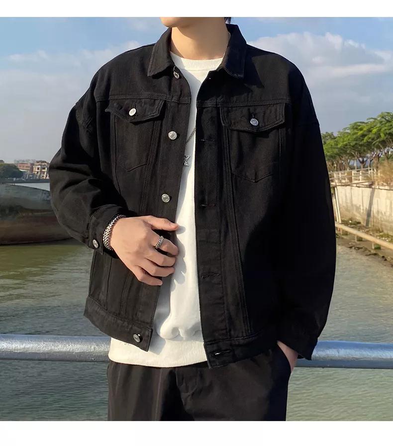 Product Introduction of Áo Khoác Denim, Shi, Thiết Kế Đơn Giản Và Rộng Rãi, Thích Hợp Cho Mùa Xuân Và Mùa Thu, Thương Hiệu Thời Trang Mới, Phong Cách Thường Ngày Cổ Polo, Áo Khoác Dụng Cụ Menswear Nam Jacket Có Túi 15
