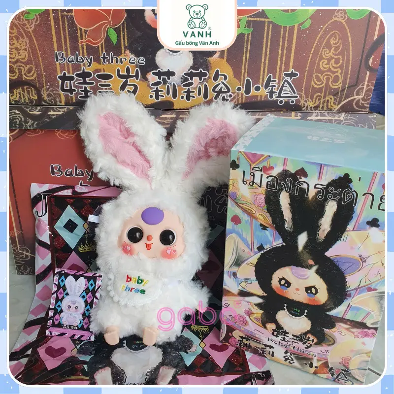 Blind Box Bé Ba Thỏ Thị Trấn hàng VN - mắt ngẫu nhiên, BB3 Bé ba Thỏ Thị Trấn Full Box búp bê nhồi bông quà tặng cho bé sẵn SLL - mắt ngẫu nhiên 2