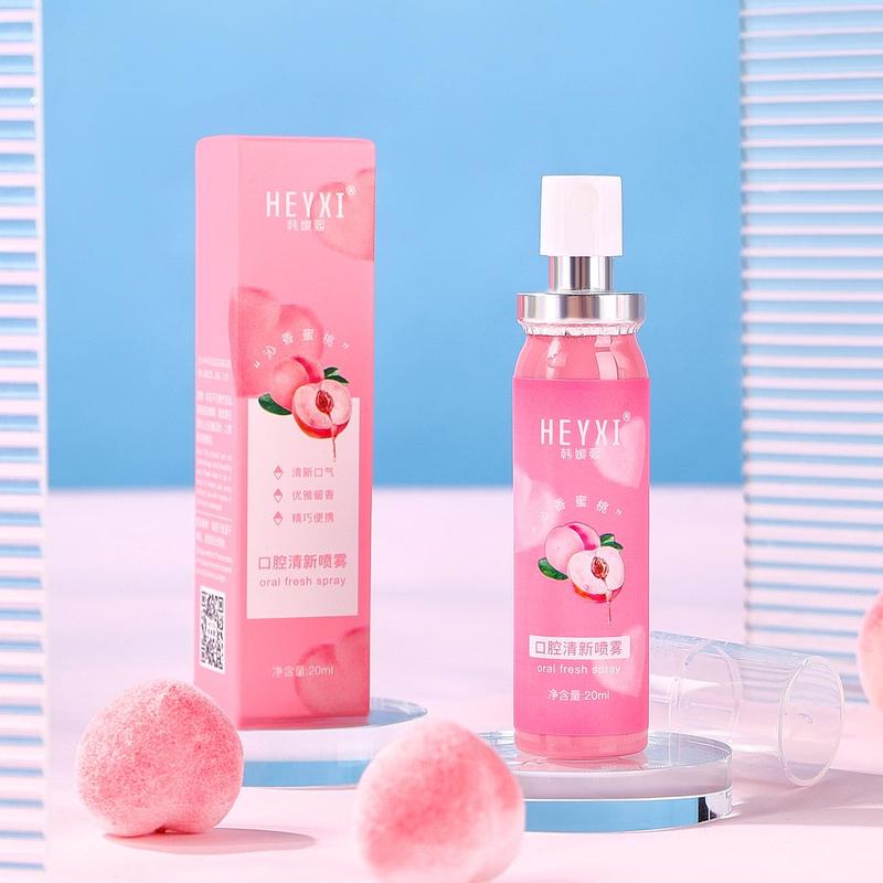 Peach & Mint Flavor Oral Spray, 2 Counts/set Mouth Freshener Spray, Cooling Spray, Oral Care Spray for Men & Women 4
