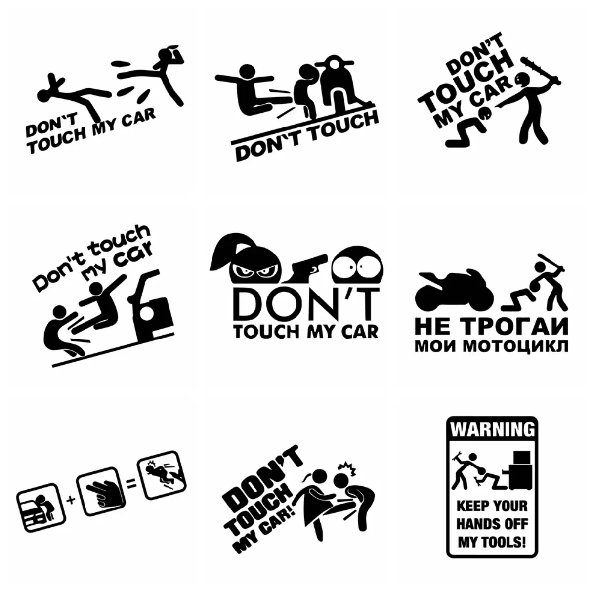 Free Shipping Don't Touch My Car Cars Sticker Funny Creative Wrap Vinyl Decals On Auto Window Car-Styling Decor Accessories