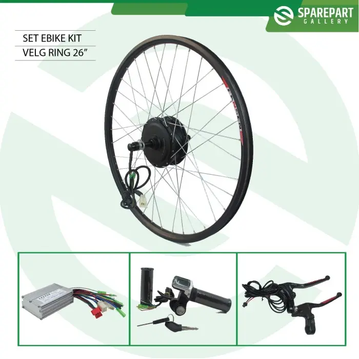 Set Ebike Kit Dinamo motor bldc 36v 350w velg ring26 sepeda listrik - Roda BELAKANG