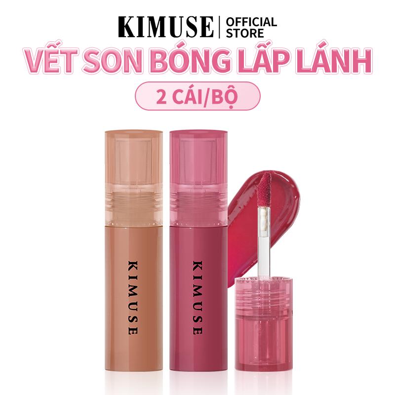 KIMUSE 2 thỏi son tint hỗ trợ dưỡng ẩm chống thấm nước son bóng hỗ trợ son môi lâu trôi trang điểm