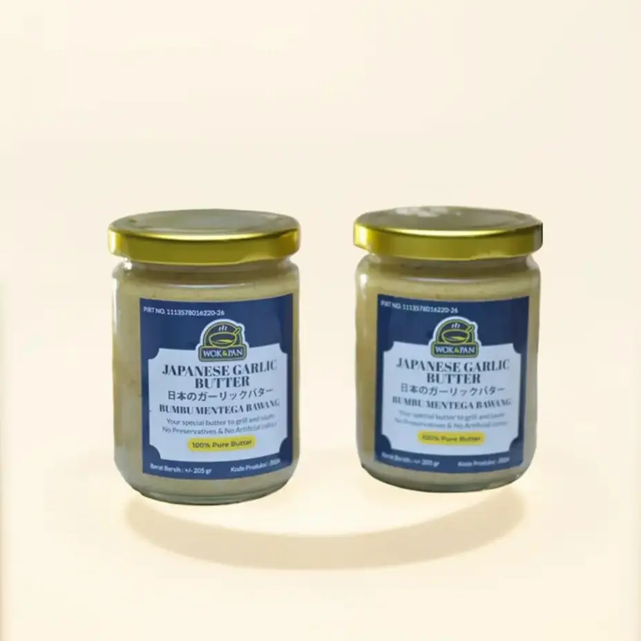 (PAKET isi 2 TOPLES) WOKPAN Japanese Garlic Butter untuk memasak,menumis dan memanggang,Dibuat hanya dengan bahan yang berkualitas. Resep orisinil dari Steakhouse Terbesar di Amerika