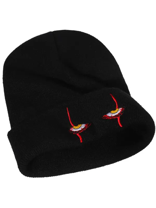 Unisex Street Style Beanie Hat with Eye Design, Casual Trendy Warm Beanie Hat, Fashionable Knitted Beanie Hat For Fall & Winter 8