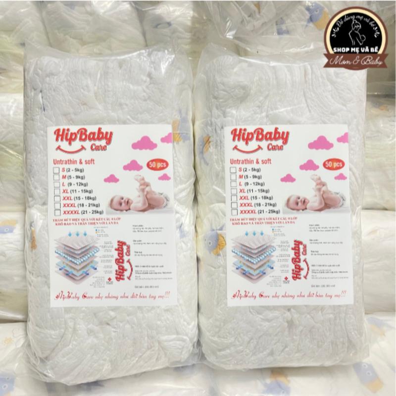 combo 100 miếng bỉm Hipbaby Care form thường từ S-3XL 【Mới 2026】