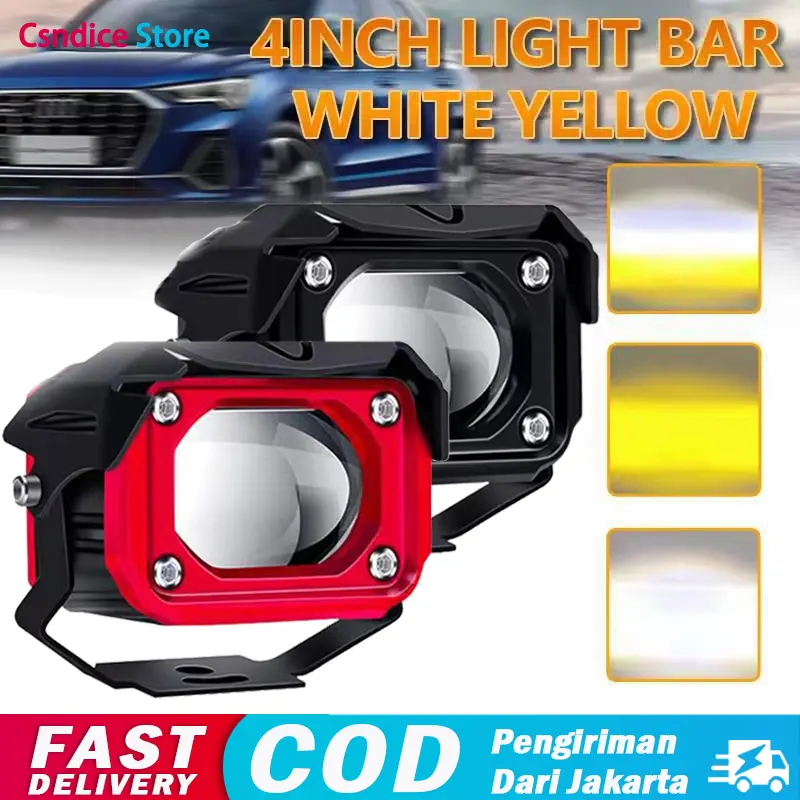 Lampu Tembak Laser Cree Led Trasnformer 40W 2Warna HI LO Putih Kuning Superbright Mobil Motor Dual CSP Lampu Tembak Led 4d Laser 0