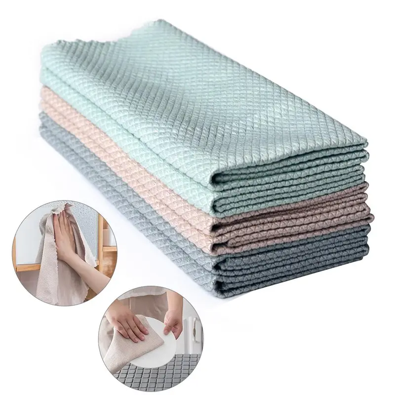 Kain Lap Microfiber Bahan Premium Super Halus isi 3pcs Ukuran 30x40cm / Kain Lap Dapur Serbaguna Daya Serap Tinggi Kualitas Premium Cleaning 8