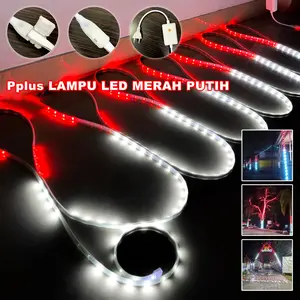 renovasi rumah dengan warna putih + merah/Bendera Indonesia Merah Putih Lampu Hias/Lampu hias bendara hari nasional/Lampu Hias Hari Nasional Murah/lampu led/lampu/lampu kelap kelip/lampu led stripe/rgb/lampu led stripe /LAMPU Led Strip Selang Pvc Running