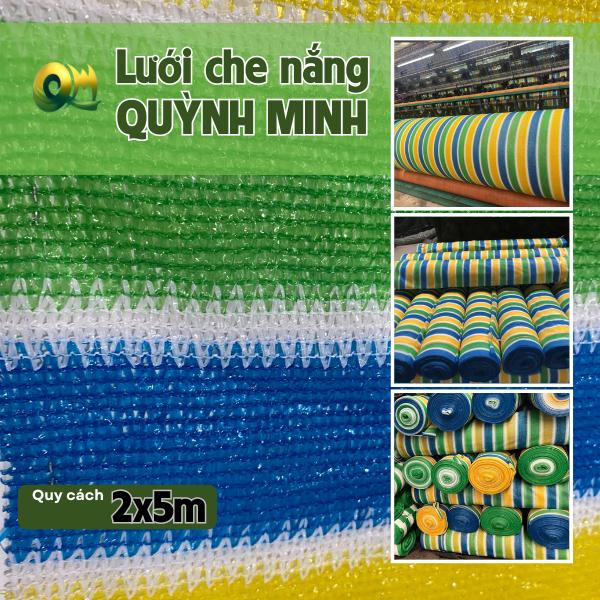 Lưới che nắng 2x5m - Lưới dệt lưới kim độ che mát 90% - cách 50cm có 1 khuy móc + tặng dây thừng 5m 5