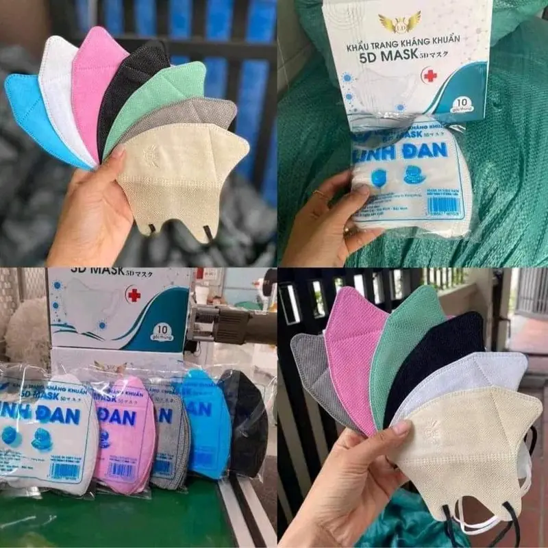 Thùng 400 cái khẩu trang 5D Linh Đan cho người lớn Phụ Kiện Women Voi 1