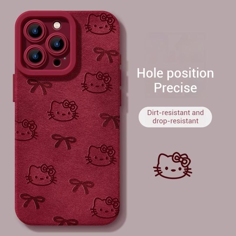Product Introduction of Ốp Mềm Bảo Vệ Silicon Lỏng Hình Tình Yêu Nơ, Màu Đỏ Rượu Vang Thích Hợp Cho iPhone 6-16 Dòng Đầy Đủ, Được Làm Bằng Chất Liệu TPU 18