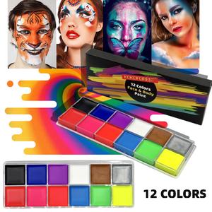 Cat Muka, Halloween Universal, 12 Warna, Pigmen, Bertakung, Kualiti Tinggi, Kosmetik Muka DIY, MP4