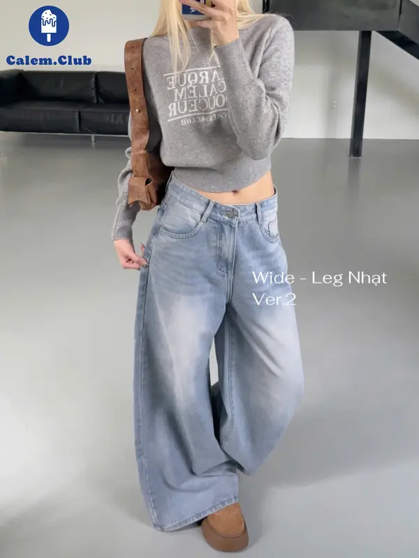 Calem Club - Quần Jeans Ống Rộng Ver 2 WIDE LEG tôn dáng cạp cao form unisex nam nữ 1