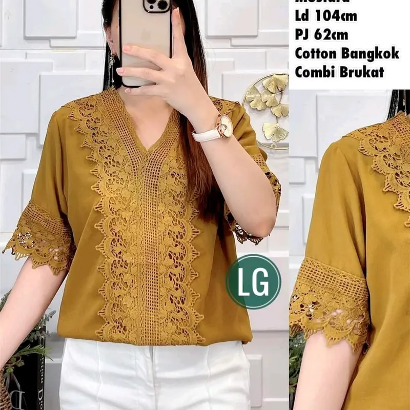 Atasan catton bangkok combi brukat 4102 2