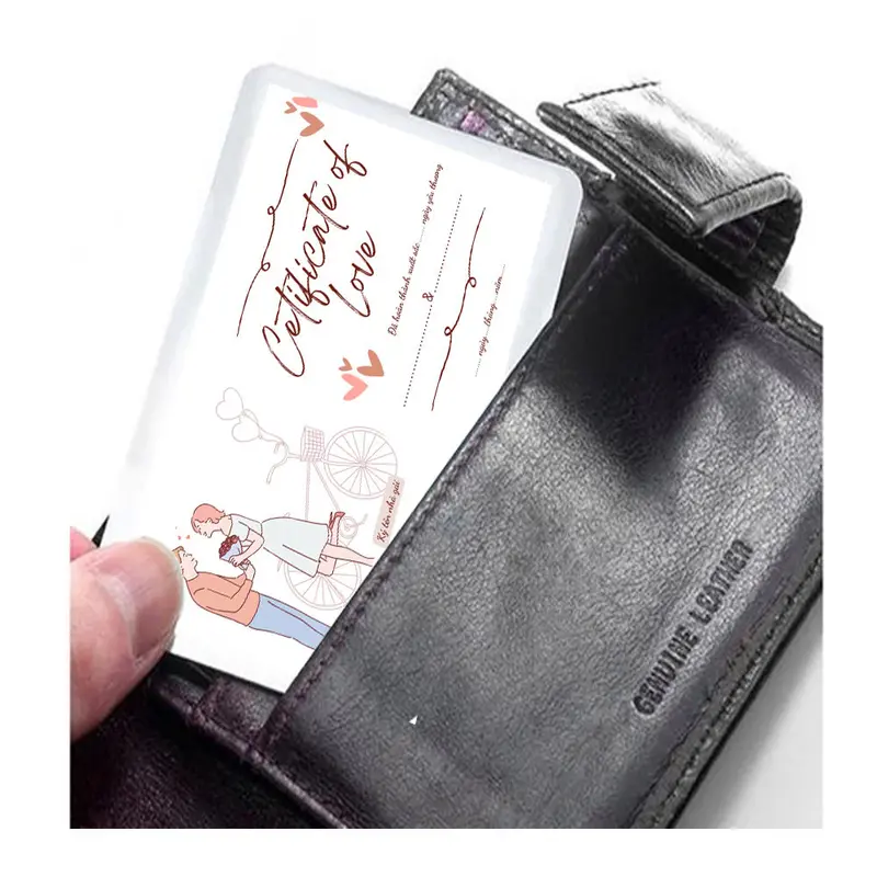(Hàng Tặng) ID Couple Card Chứng Chỉ Tình Yêu Cho Cặp Đôi Quà Tặng Bạn Trai Bạn Gái Ngày Kỷ Niệm Kích Thước Card Visit Để Ví 2