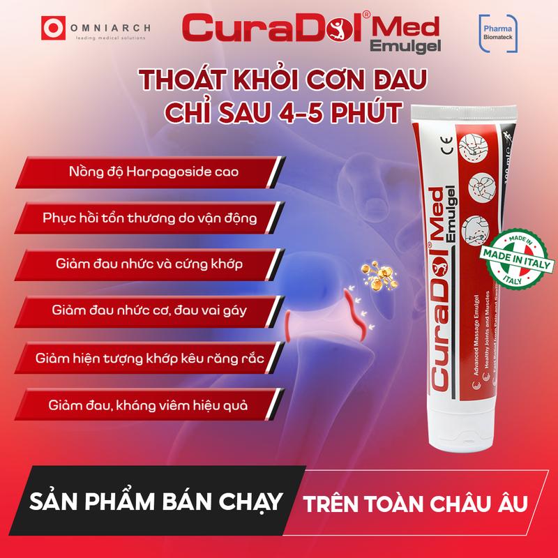 Gel bôi ngoài da Harpagoside Curadol hỗ trợ giảm các vấn đề về cơ xương khớp, cải thiện khả năng vận động, nhập khẩu từ Italy