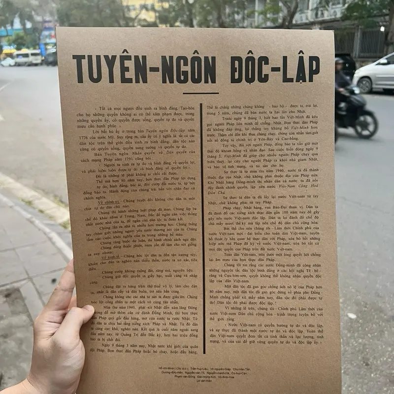 Poster Bác Hồ cách mạng tranh cổ động, Bản tuyên ngôn độc lập phục chế