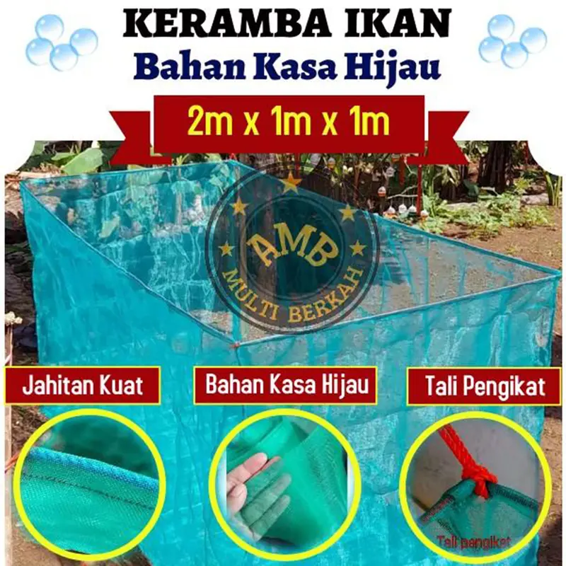 Keramba Ikan Hapa Jaring Apung Bahan Kasa Ukuran 2m x 1m x 1meter 0