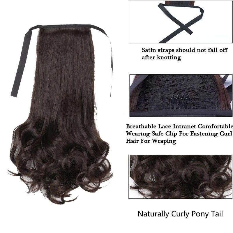 vIRAL Wig Ponytail Premium Kualitas Terjamin Untuk Anak Rambut Palsu Extensions Ponytail Model Panjang Keriting Bahan Sintetis Dengan Klip 2
