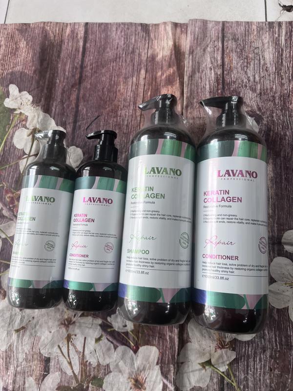 Dầu gội xả phục hồi dành cho tóc khô sơ hư tổn Keratin Collagen LAVANO 500ml