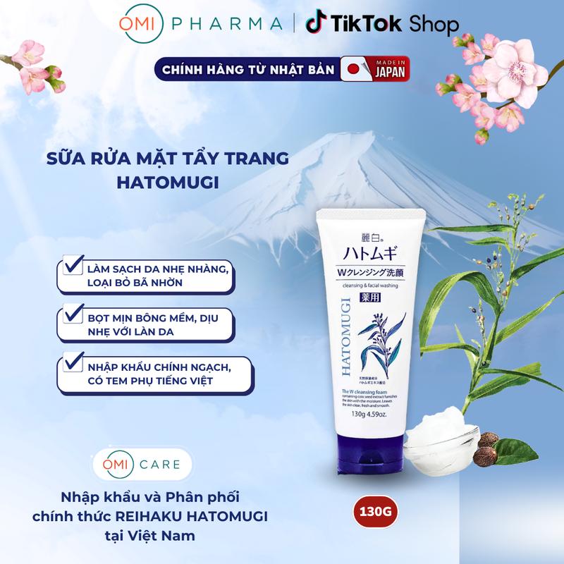 Sữa Rửa Mặt Tẩy Trang Reihaku Hatomugi Hạt Ý Dĩ Nhật Bản Gói 130g