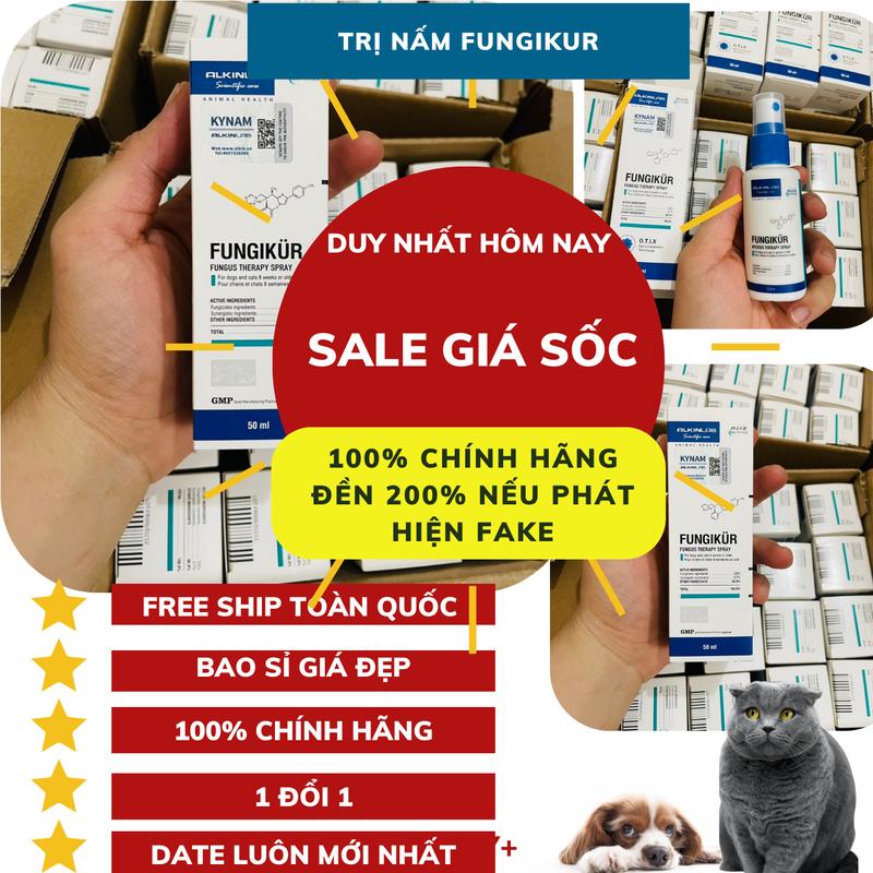 FUNGIKUR Thuốc xịt trị nấm viêm da cho mèo chó ALKIN FUNGIKUR chính hãng