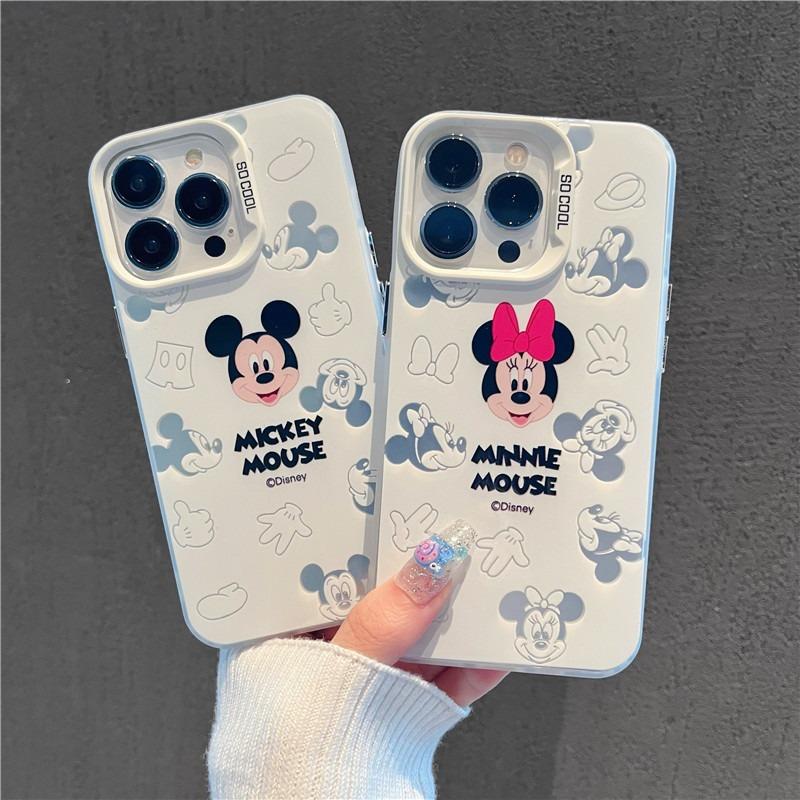 เคสไอโฟน11/12/13/14/15/16 Pro Max กันกระแทก Mickey mouse couple Case For iPhone 11,12,13,14,15,12PM,